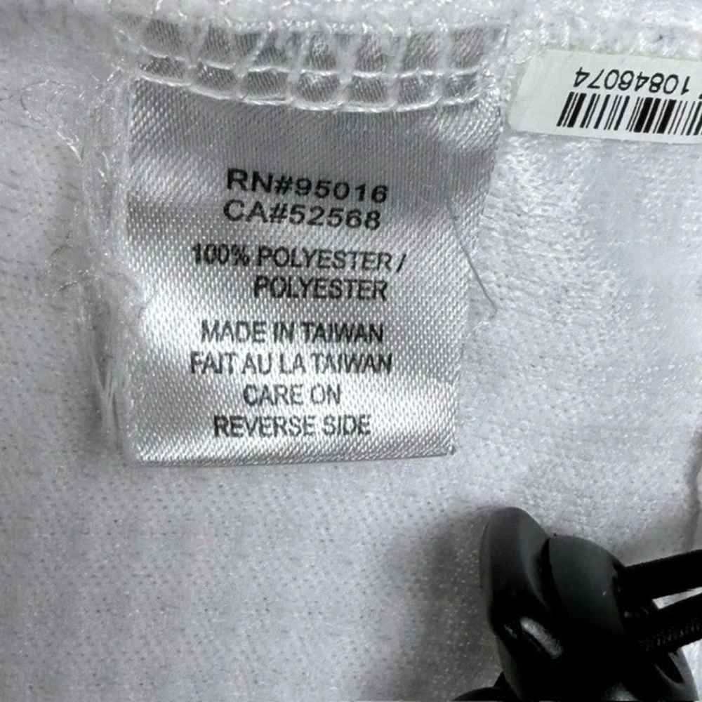 Straight Down Mens XXL White Waffle Knit Quarter Zip Pullover Golf Sweater Logo